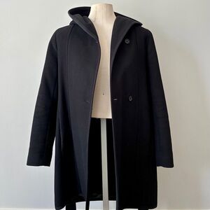 Wilfred Black Hooded Coat